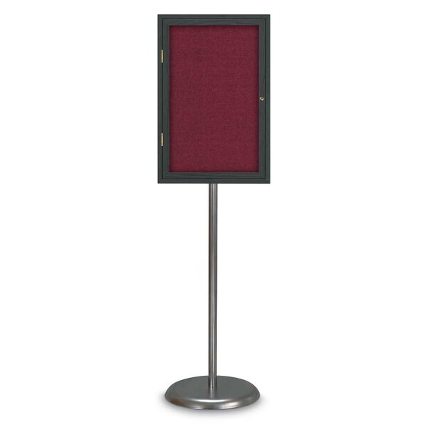 United Visual Products Corkboard, Double Door, Radius Frame, 48x36", Bronze/Surf UV7003-BRONZE-SURF - main